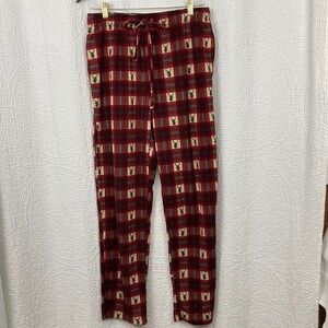 Eddie Bauer Men's Red Plaid Stag Pajama Pants sz Medium
